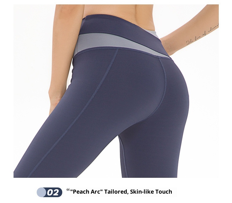 ActiveGo ActiveGo Summer Color Block Quick-Dry Set Outdoor Fitness Barely-There Seamless Breathable Slim Fit Yoga Tight_voghion.com