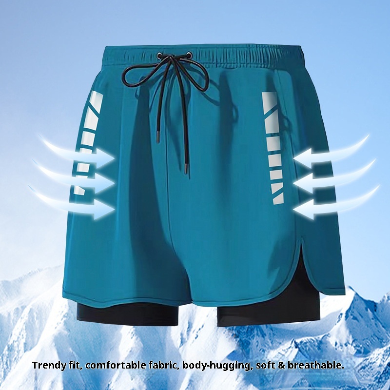 001 2024 Neue Herren-Badehose im Großhandel: Doppellagig, locker, schnelltrocknend, Anti-Peinlichkeits-Badehose, Boxershorts in großen Größen, Bademode_voghion.com
