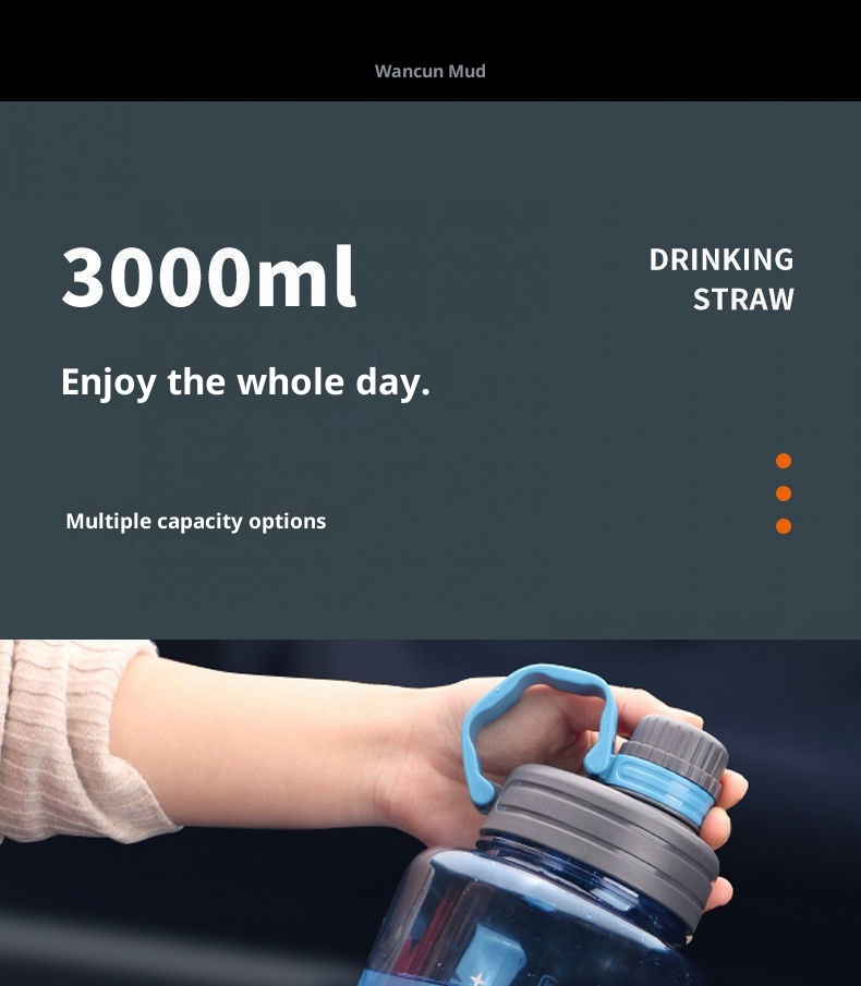 001 Bottiglia extra large per uomo, brocca d'acqua portatile di alta qualità, sport all'aria aperta, cantiere, spazio antiurto_voghion.com