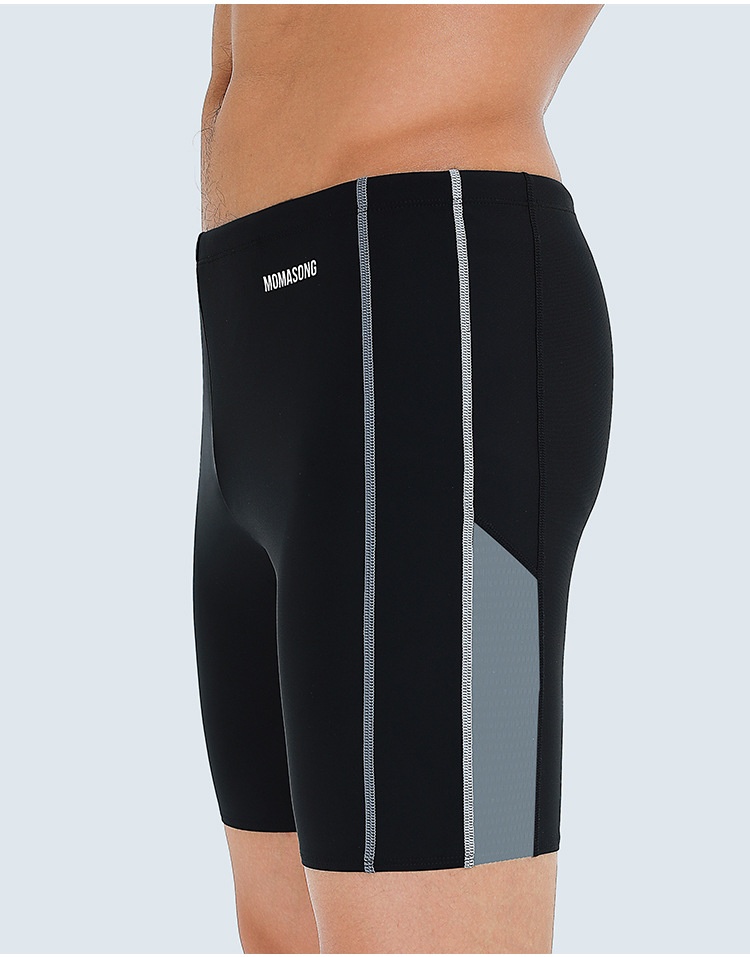 001 Momasong Trunks Professionelle Trainings-Badeshorts für Herren mit Fünf-Punkt-Ausrüstung, schnelltrocknend_voghion.com