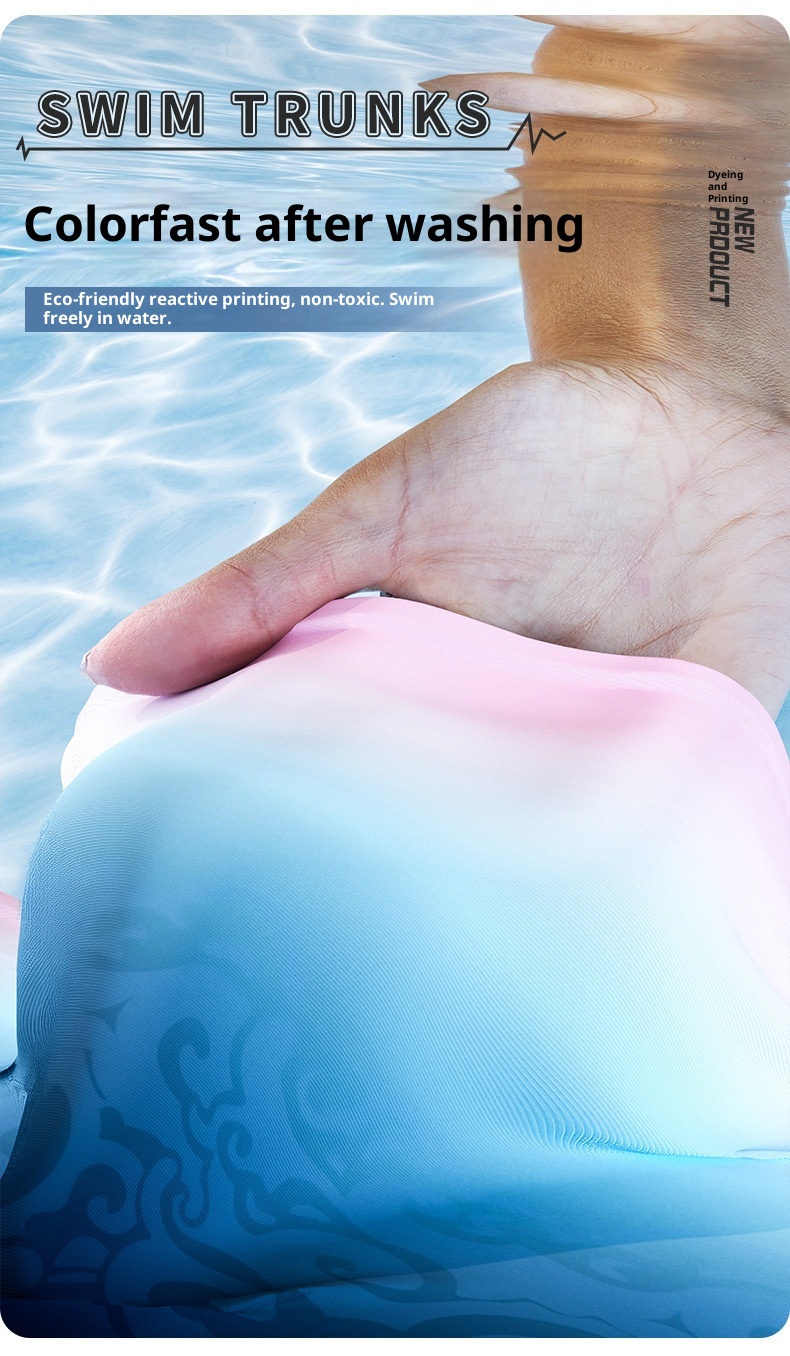 001 Men's Swimming Trunks Adult Five-Point Double-Layer Anti-Embarrassment Professional Training Quick-Dry Plus Size Beach_voghion.com