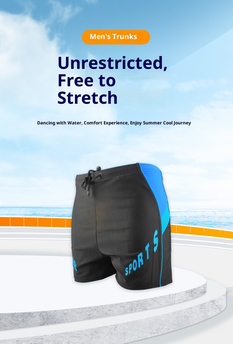 001 Sportliche Badehose mit Print, schnelltrocknend, locker, atmungsaktiv, hoher Bund, Badeshorts für Erwachsene, Sommer, neue Herren-Bademode_voghion.com