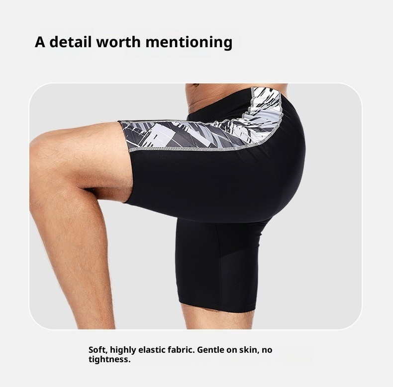 001 Herren Fünf-Punkte Schnelltrocknende Anti-Peinlichkeits-Badehose für Erwachsene und Jugendliche_voghion.com