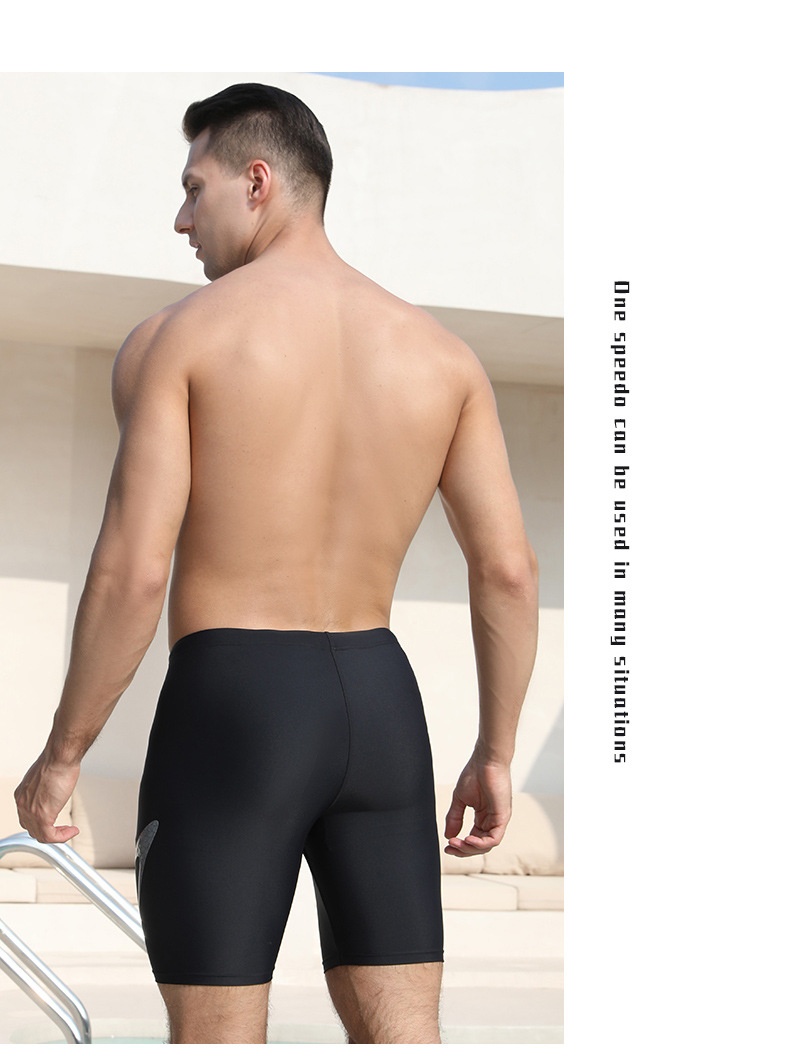 001 2023 New Adult Men's Racing Five-Point Anti-Embarrassment Quick-Dry High Elastic Boxer Swim Trunks_voghion.com