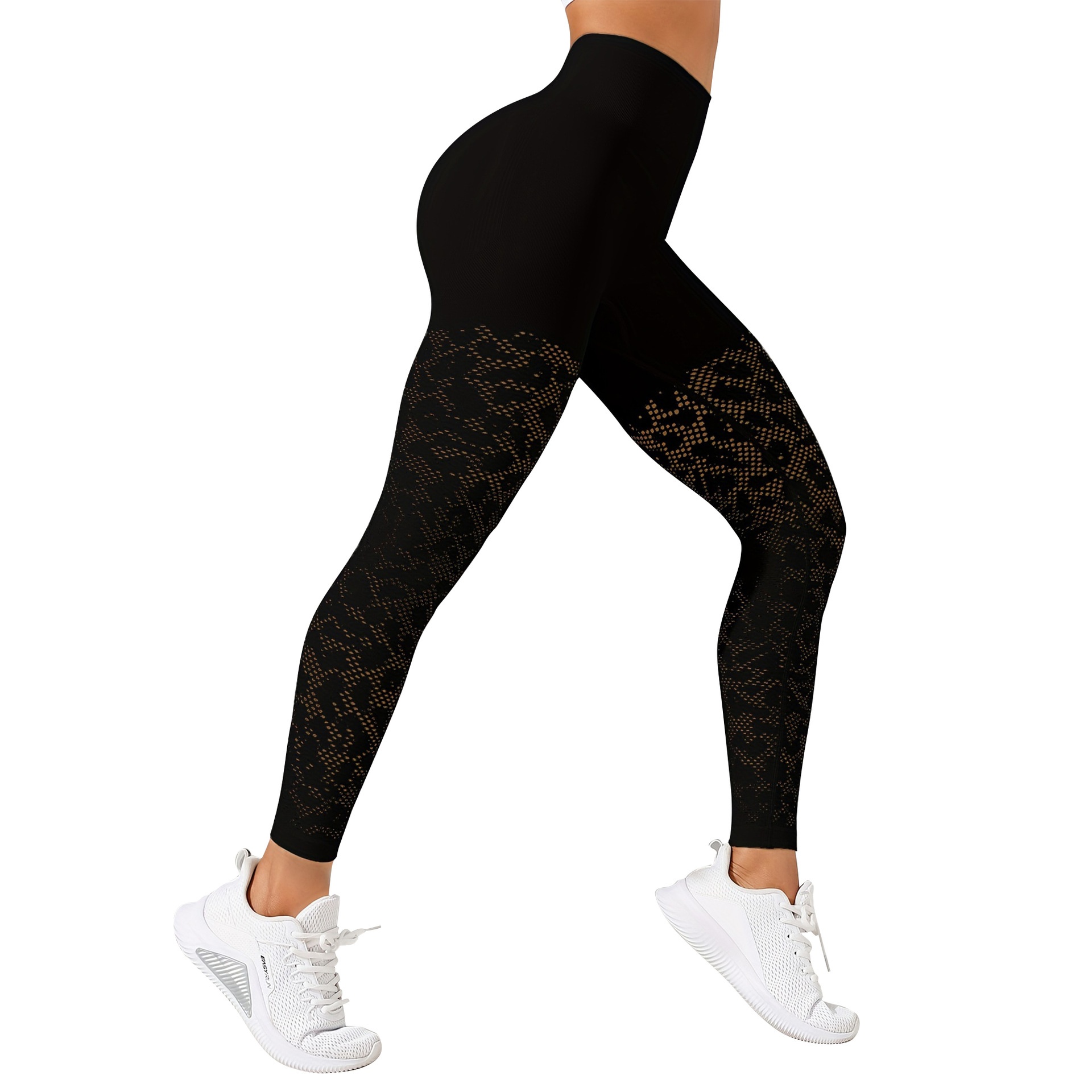 Legging de sport ActiveGo Cross-Border Slim Jacquard pour femme, idéal pour le fitness, les activités de plein air, la course à pied et le yoga._voghion.com