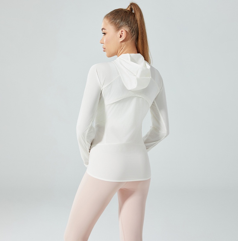 ActiveGo ActiveGo QCFE Qiancai Feier Summer Outdoor Sports Yoga Fitness Running Hooded Ice Feel Sun Protection Jacket For Women 3031_voghion.com