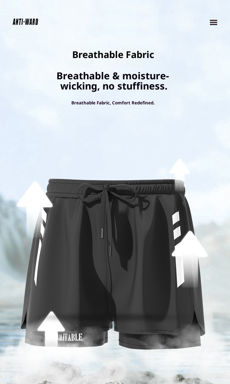 001 Trunks Men's Style Professional Anti-Embarrassment Double Layer Beach Shorts 2023 New Adult Swimming Gear Surfing_voghion.com