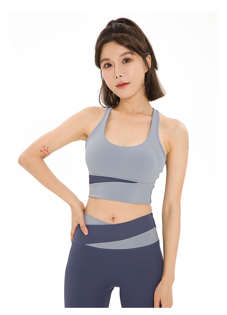 ActiveGo ActiveGo Summer Color Block Quick-Dry Set Outdoor Fitness Barely-There Seamless Breathable Slim Fit Yoga Tight_voghion.com