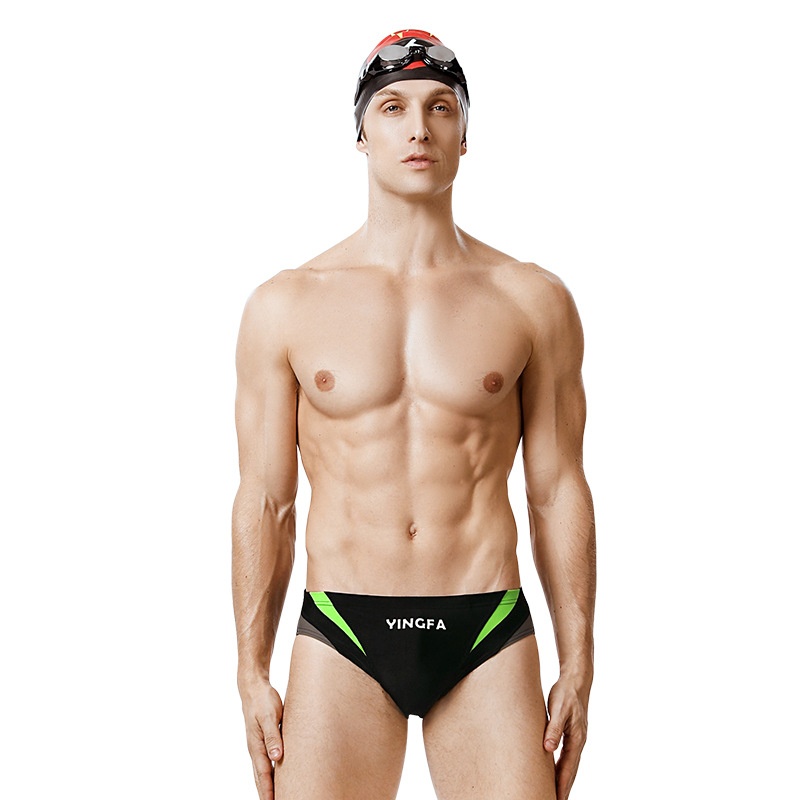 001 Yingfa Men's Racing Training Triangle Adult Children Professional Competitive Swim Trunks_voghion.com