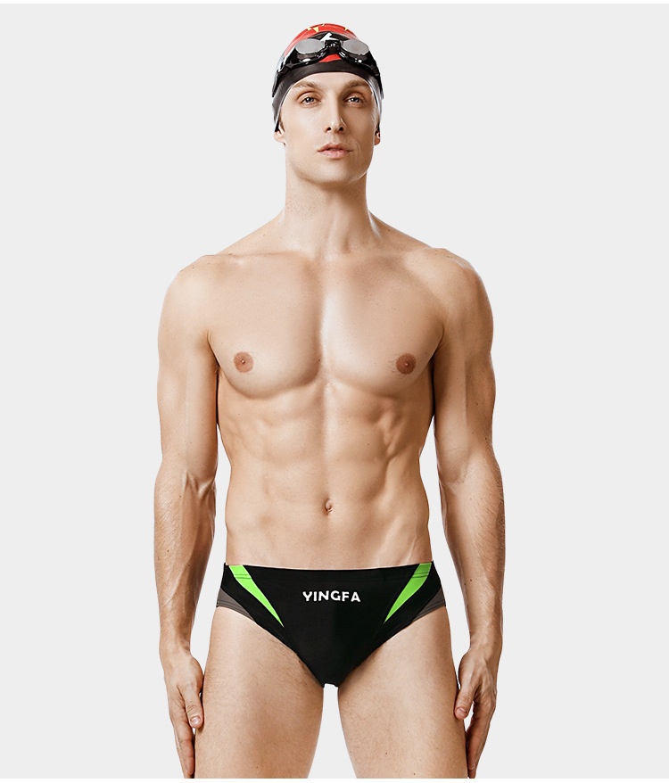 001 Yingfa Men's Racing Training Triangle Adult Children Professional Competitive Swim Trunks_voghion.com