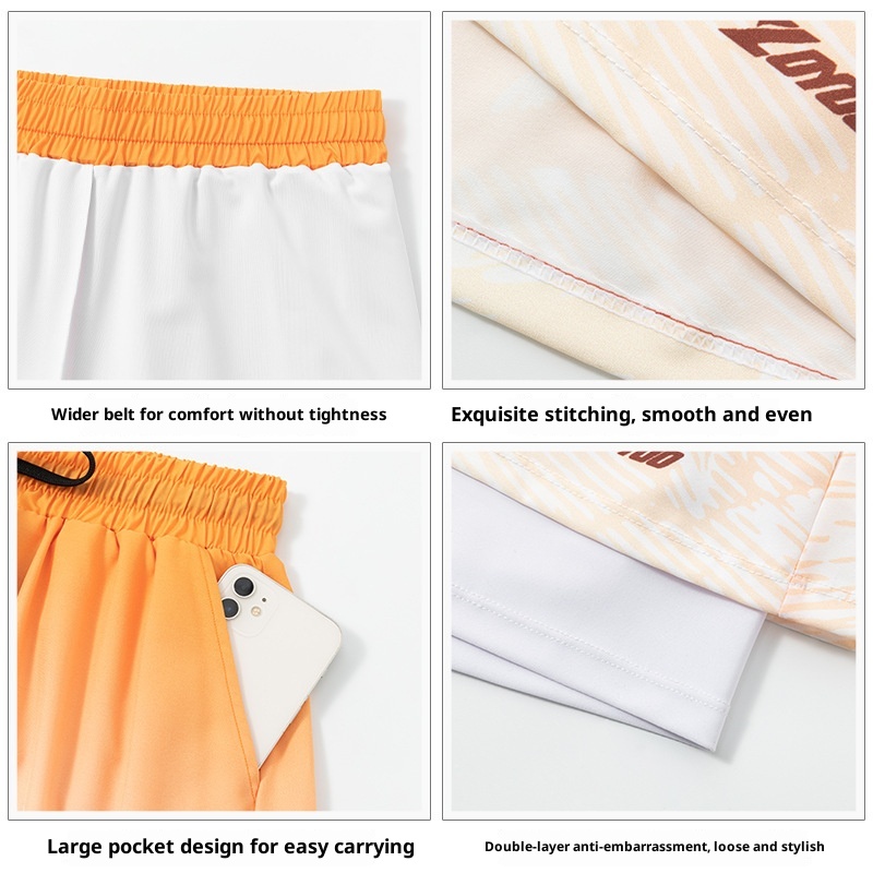 001 Men's New Quick-Dry Large Size Anti-Embarrassment Adult Gear Full Set Loose Beach Swimming Trunks For Hot Springs_voghion.com