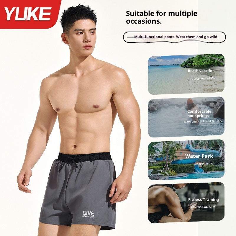 001 Men's Adult Large Size Anti-Embarrassment Double Layer Swim Trunks 2025 New Beach Shorts Swimming Gear Full Set For Men_voghion.com
