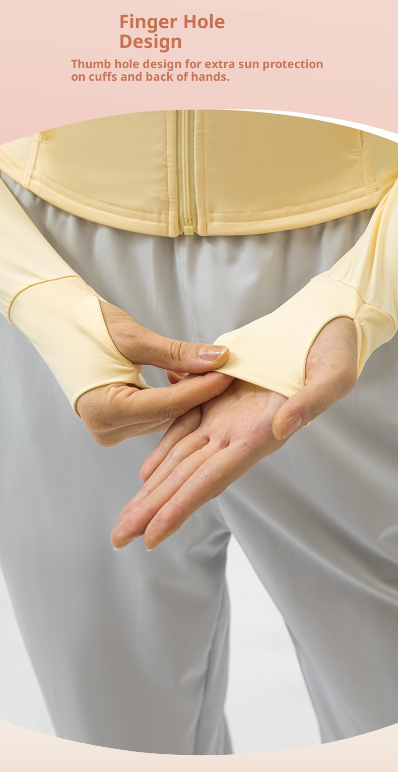 ActiveGo ActiveGo Estate Nuovo UPF50+ Leggero Traspirante Abbigliamento da Sole per Donna Protezione UV Giacca in Pelle Cappotto da Donna DSS095_voghion.com