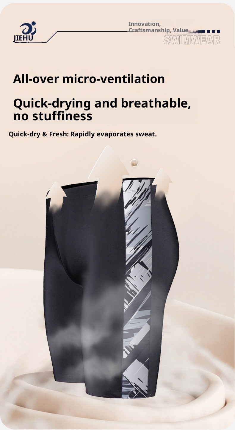 001 Herren Fünf-Punkte Schnelltrocknende Anti-Peinlichkeits-Badehose für Erwachsene und Jugendliche_voghion.com