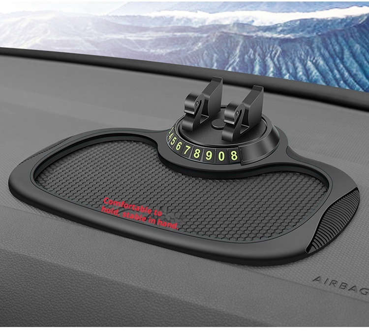 Xiao Deng Handyhalterung, multifunktional, mit Nationalflagge, rutschfest, für Armaturenbrett, Instrumententafel, Auto-Ablagematte, Parkplatznummernschild_voghion.com