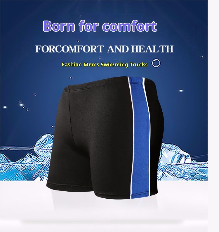 001 Men's Loose Adult Swim Trunks Plus Size Hot Spring Vacation Beach Anti-Embarrassment Boxer Shorts Quick-Dry Comfortable_voghion.com