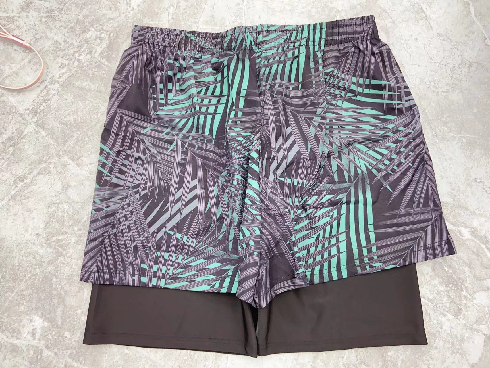 001 Anti-Peinlichkeit Doppellagige Neue Bedruckte Bequeme Badeshorts für Erwachsene in Übergrößen Herren Badehose_voghion.com