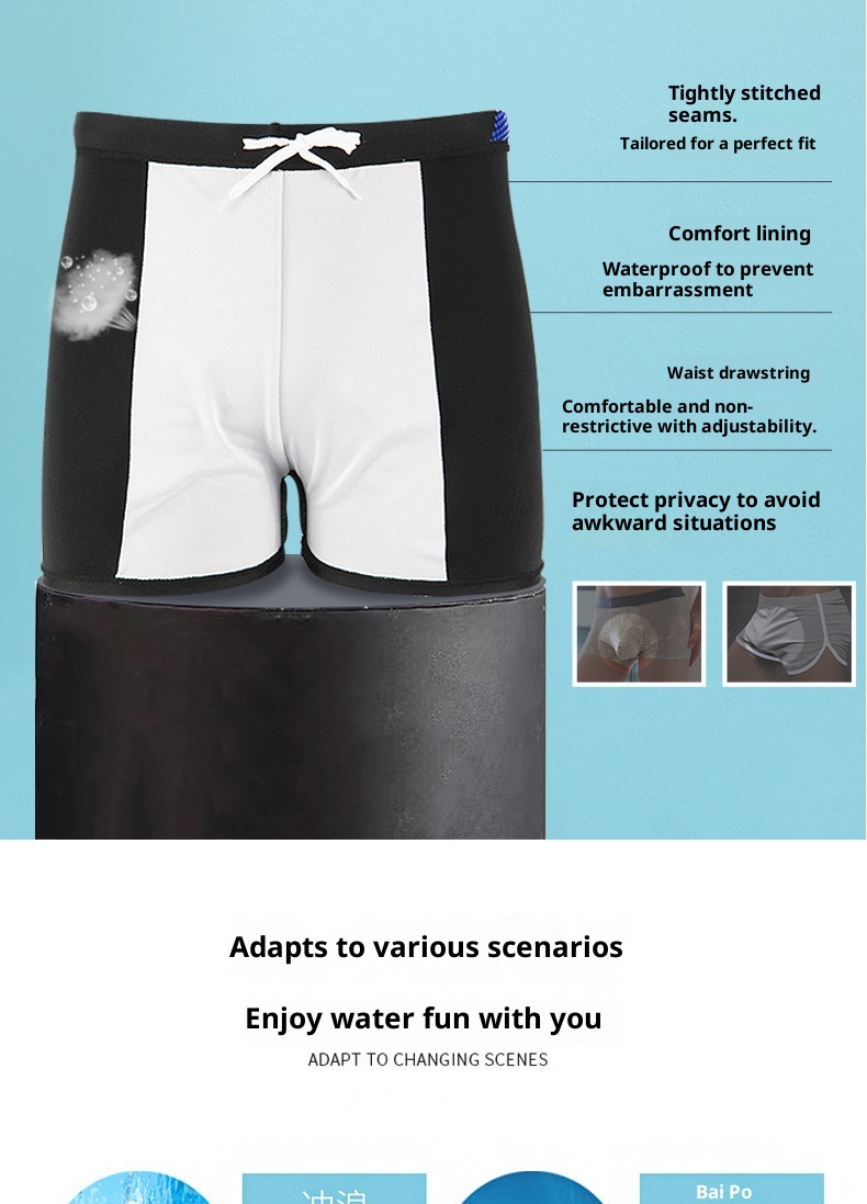 001 Adult Swimwear Set Manufacturer Wholesale Plus Size Quick-Dry Five-Point Trunks Cap Swim Goggles Men's Swimming Gear_voghion.com