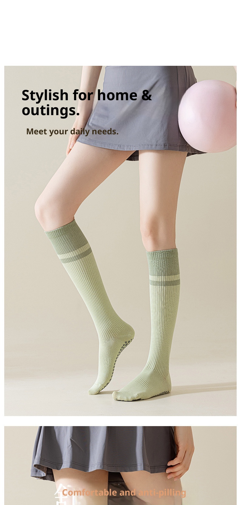 001 Calzini sportivi da donna, antiscivolo, a compressione, per yoga, pilates, polpacci, corsa, salto con la corda, ciclismo_voghion.com