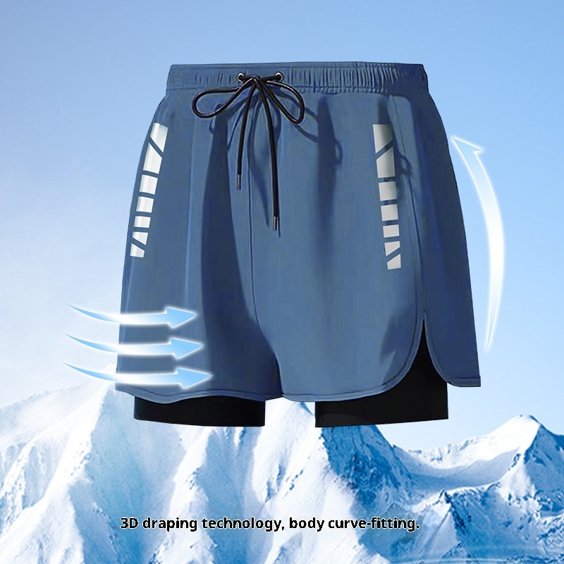 001 2024 Neue Herren-Badehose im Großhandel: Doppellagig, locker, schnelltrocknend, Anti-Peinlichkeits-Badehose, Boxershorts in großen Größen, Bademode_voghion.com