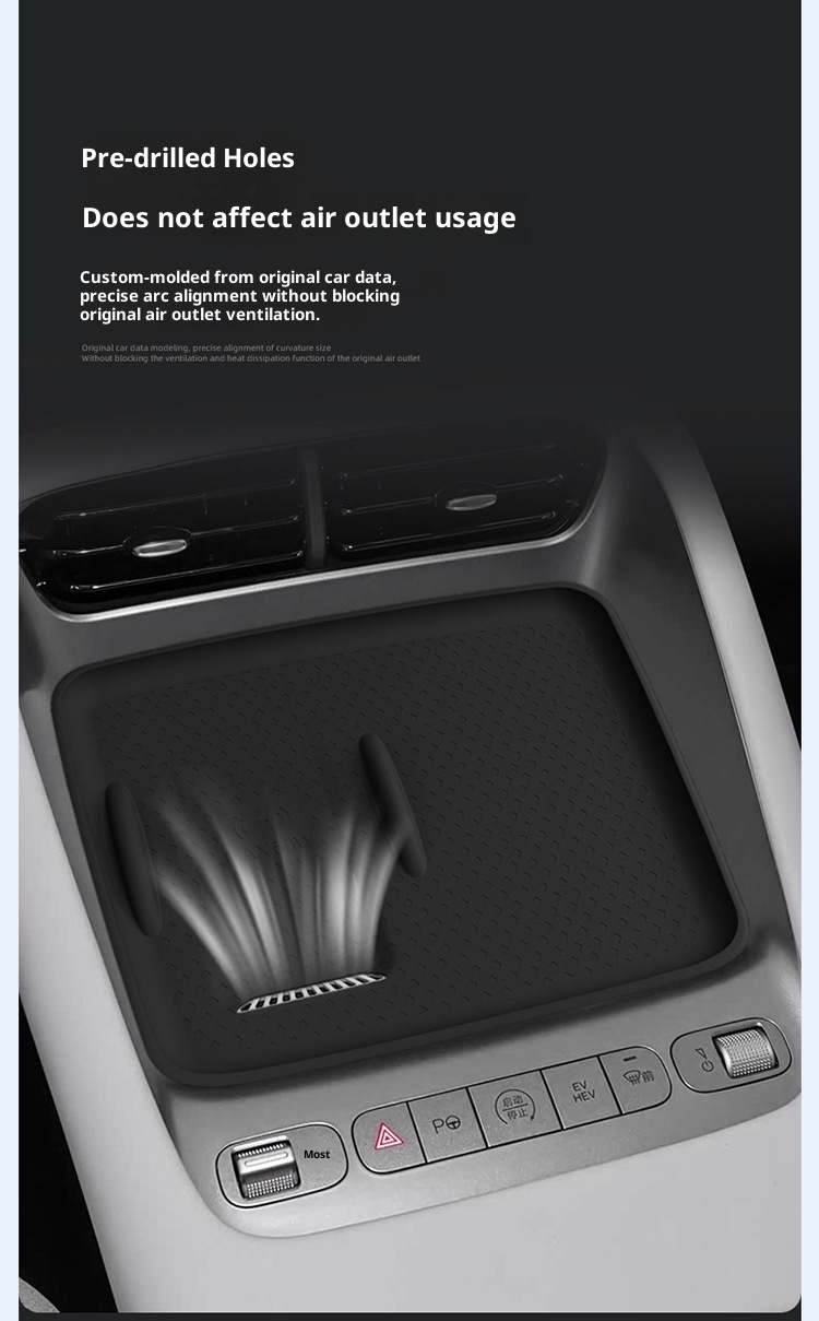 Suitable For BYD Hiace 06ev/06dmi Wireless Charging Central Control Silicone Non-Slip Phone Pad Accessories_voghion.com