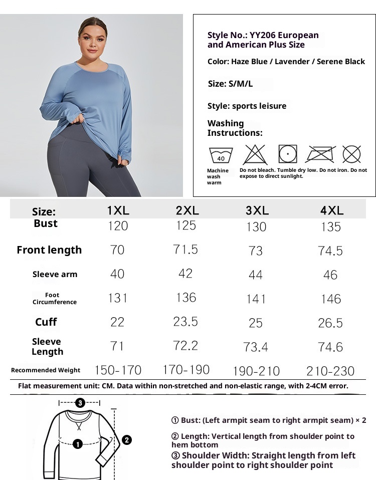ActiveGo ActiveGo Plus Size Loose Fit Hip-Covering Yoga Shirt Slimming Mesh Back Traspirante Manica Lunga Running Fitness Top Abbigliamento Sportivo Per_voghion.com