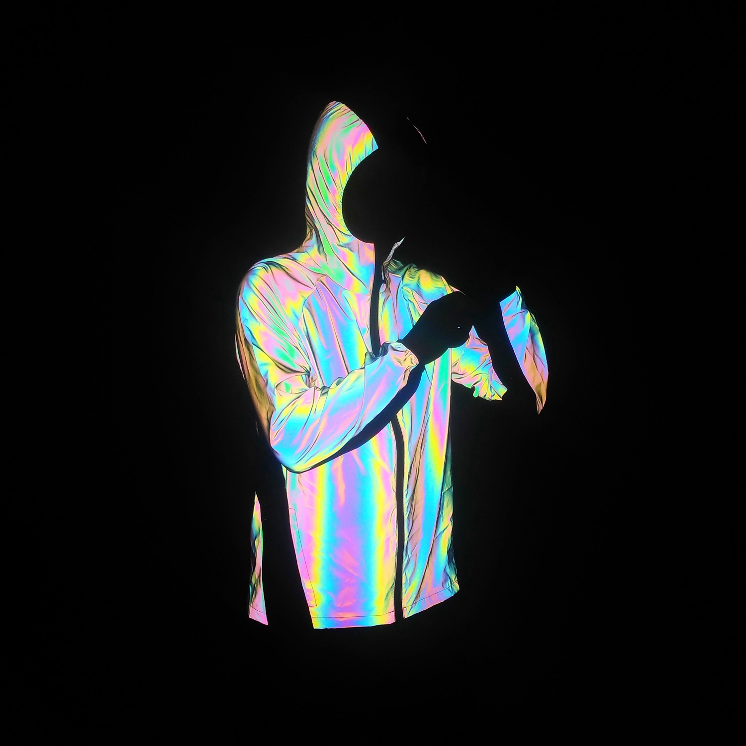 ActiveGo ActiveGo European American Cross-Border Men And Women Outdoor Sports Colorful Reflective Jacket Mesh Patchwork Breathable Hooded_voghion.com