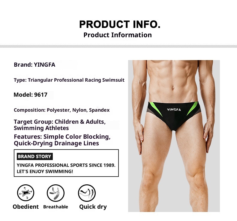 001 Yingfa Herren-Triangel-Badehose, Rennbadehose für Erwachsene, professionelles Training, Wettkampfbademode 9617_voghion.com
