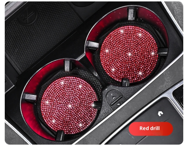 Small Deng Small Deng Cross-Border Exclusive With Rhinestones, Mat, Creative Car Anti-Slip Silicone Rhinestone Cup Mat_voghion.com