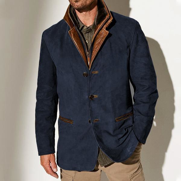ActiveGo ActiveGo Cross-Border Spring Autumn New European And American Fashion Retro Jacket Men's Casual Coat Turn-Down Collar Workwear_voghion.com