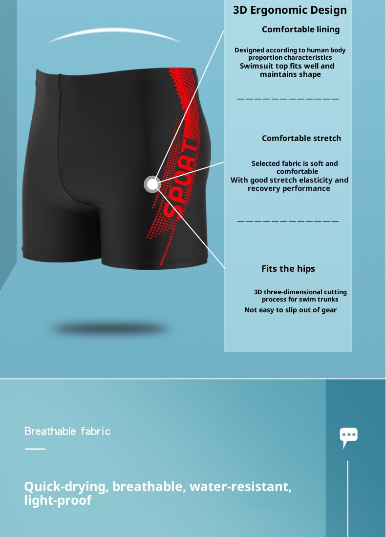 001 Adult Swimwear Set Manufacturer Wholesale Plus Size Quick-Dry Five-Point Trunks Cap Swim Goggles Men's Swimming Gear_voghion.com