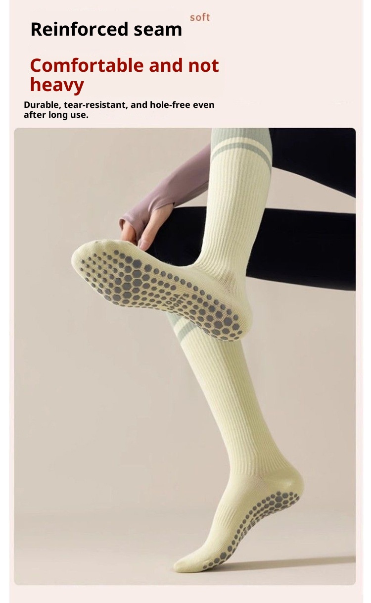 001 Yoga Socks Thin Non-Slip Mid-Calf Professional Compression Calf Pilates Summer Jump Rope Running Sports Fitness_voghion.com