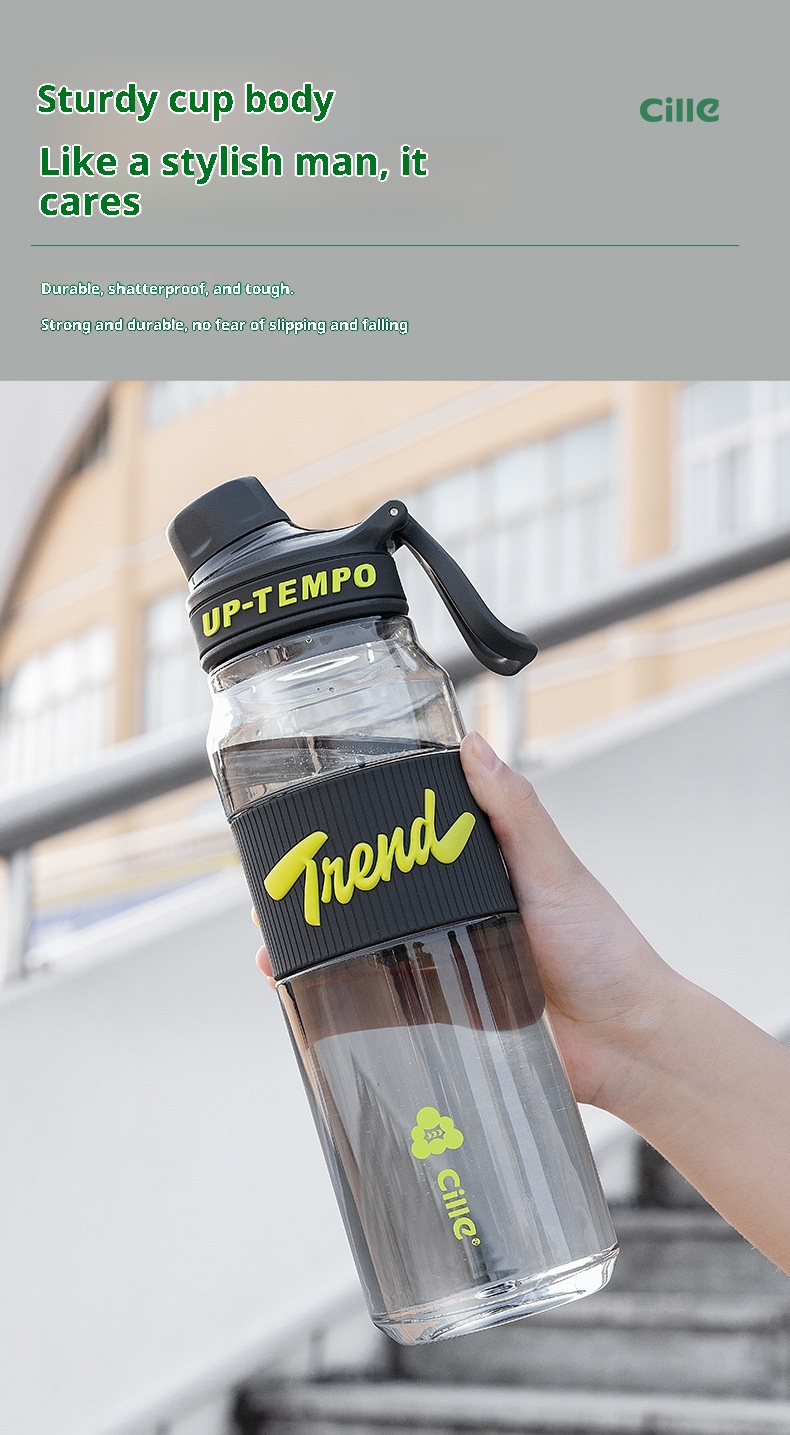 001 Xile Borraccia sportiva portatile per studenti, in plastica, da uomo, con capacità extra large_voghion.com