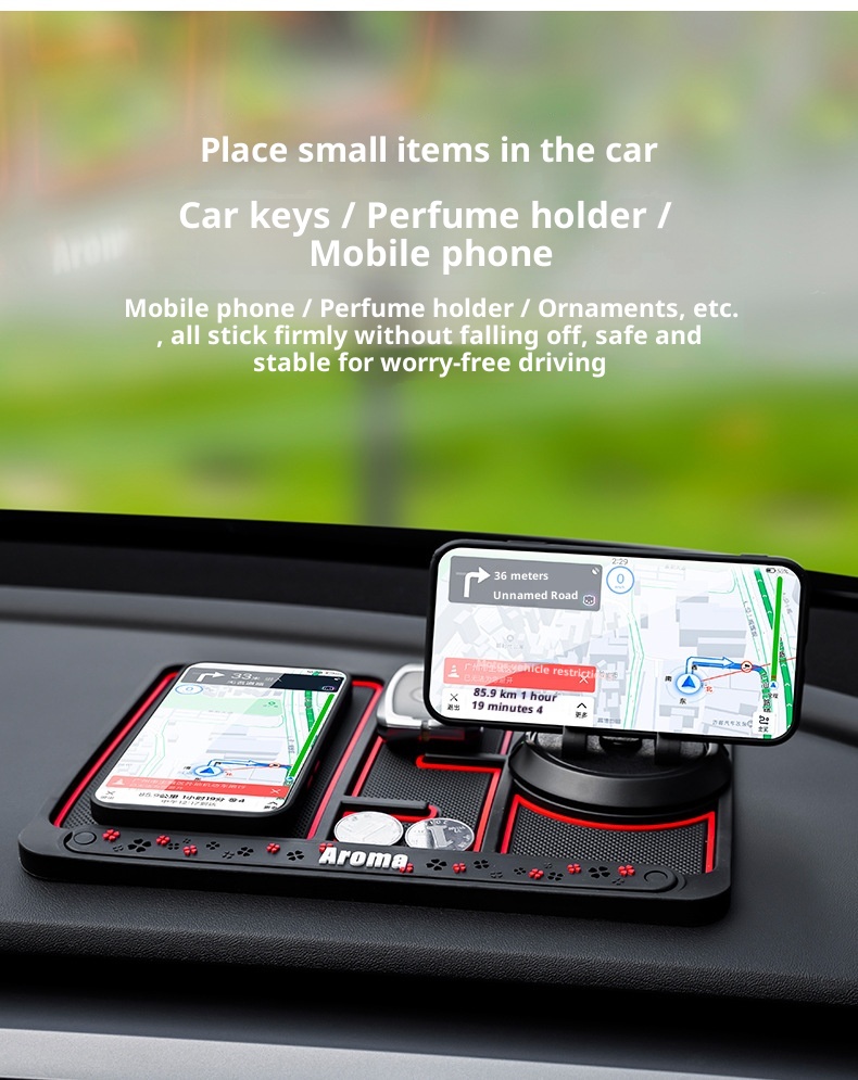 Phone Anti-Slip Mount Organizer 360 Rotating Navigation Holder Dashboard Mat Car Accessories_voghion.com