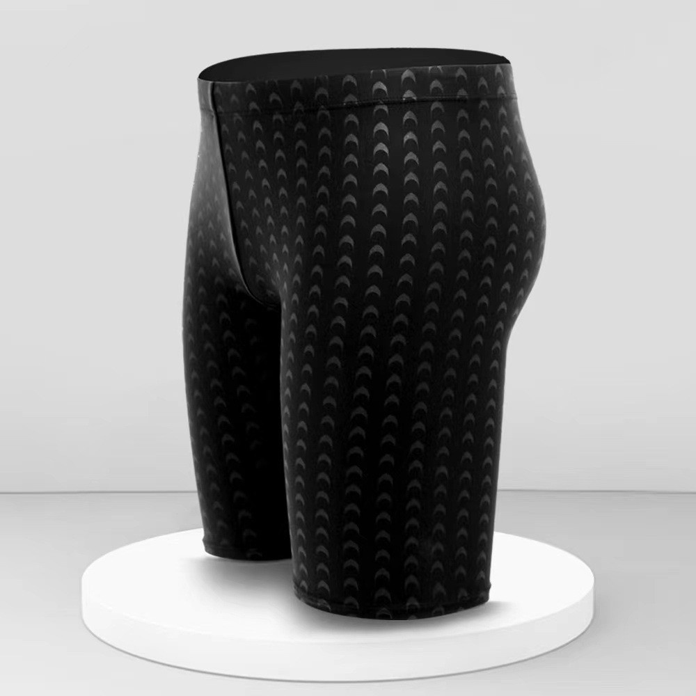 001 Men's Five-Point Trunks, Professional Training Long Shark Racing Large Size Hot Spring Swimming Trunks Wholesale_voghion.com