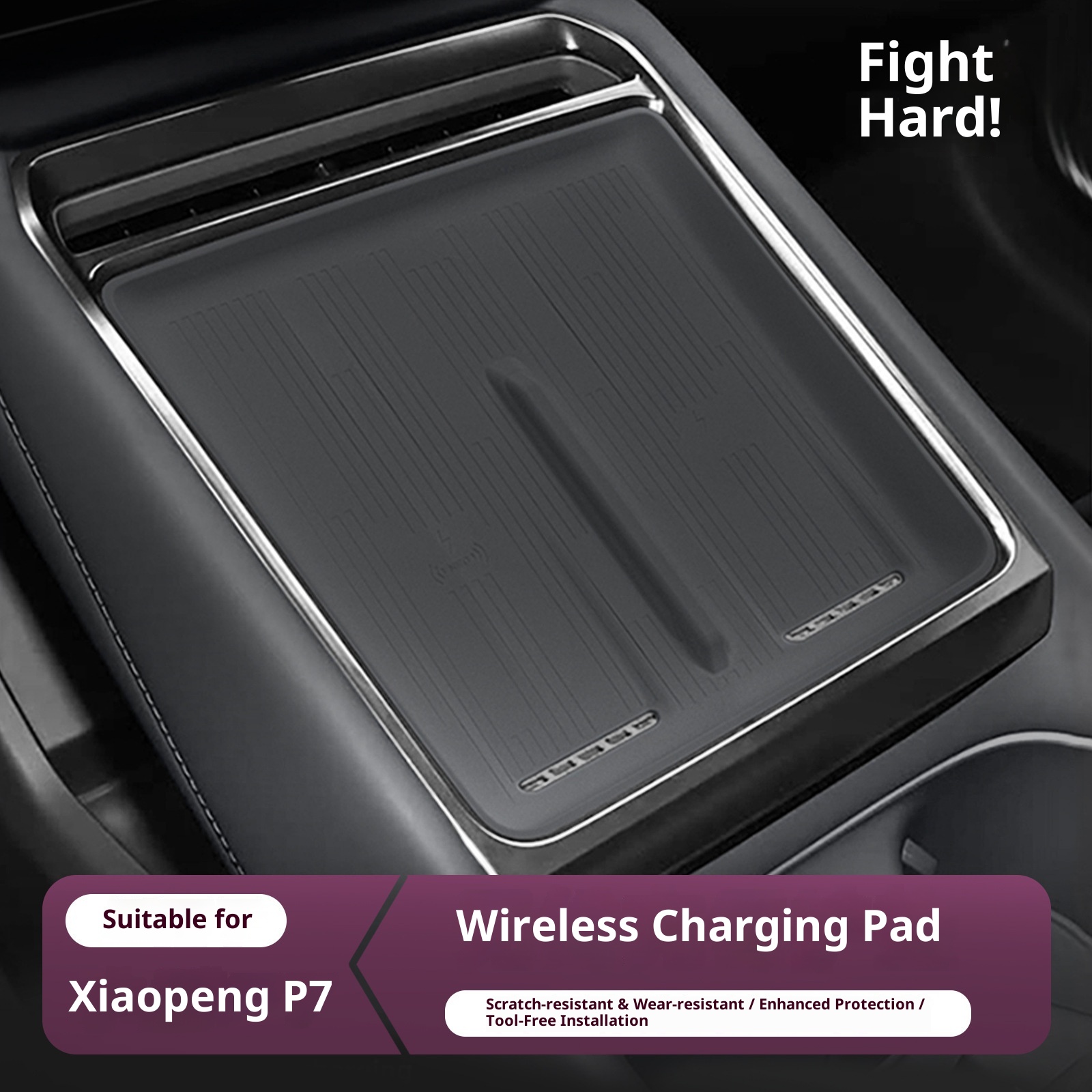 Suitable For Xpeng New P7 Central Control Wireless Charging Silicone Dustproof Protective Pad Car Interior Protection_voghion.com
