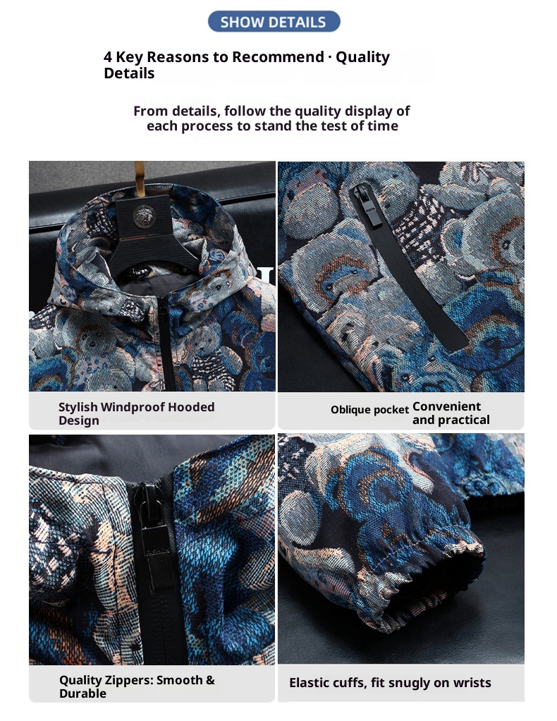 ActiveGo ActiveGo, marchio europeo alla moda, giacca con cappuccio di alta qualità da uomo, autunno, nuovo, cappotto stampato alla moda_voghion.com