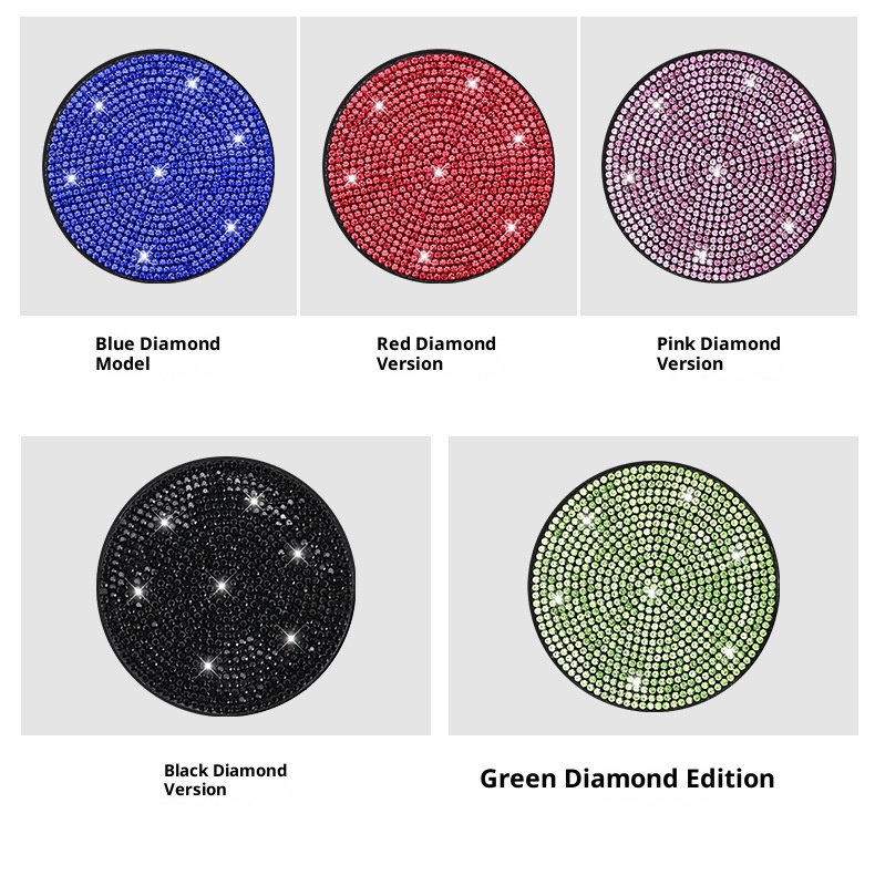 Small Deng Small Deng Cross-Border Exclusive With Rhinestones, Mat, Creative Car Anti-Slip Silicone Rhinestone Cup Mat_voghion.com