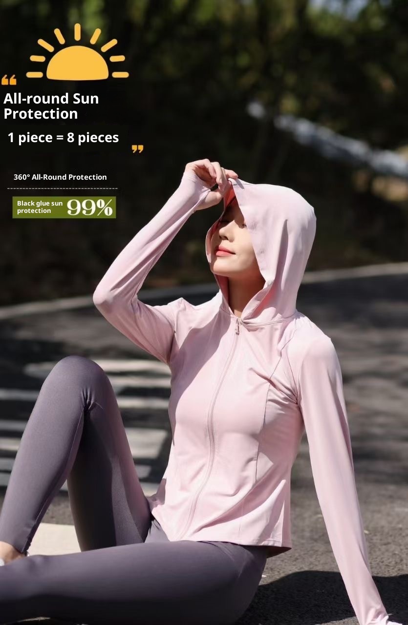 ActiveGo ActiveGo Nuovi indumenti per donna, protezione UV, giacca estiva effetto ghiaccio, abbigliamento sportivo sottile e aderente per esterni con protezione solare_voghion.com
