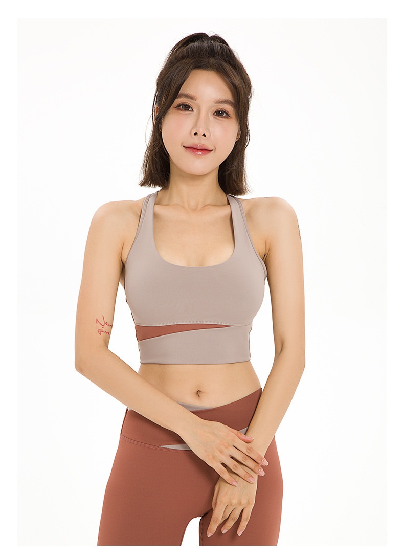 ActiveGo ActiveGo Summer Color Block Quick-Dry Set Outdoor Fitness Barely-There Seamless Breathable Slim Fit Yoga Tight_voghion.com