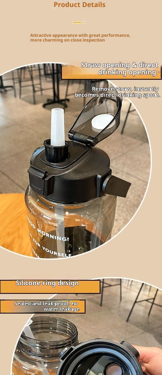 001 Cross-Border Super Large Capacity Space Cup Summer Men And Women High-End Feel 2000ml Fitness Sports Ton Bucket_voghion.com