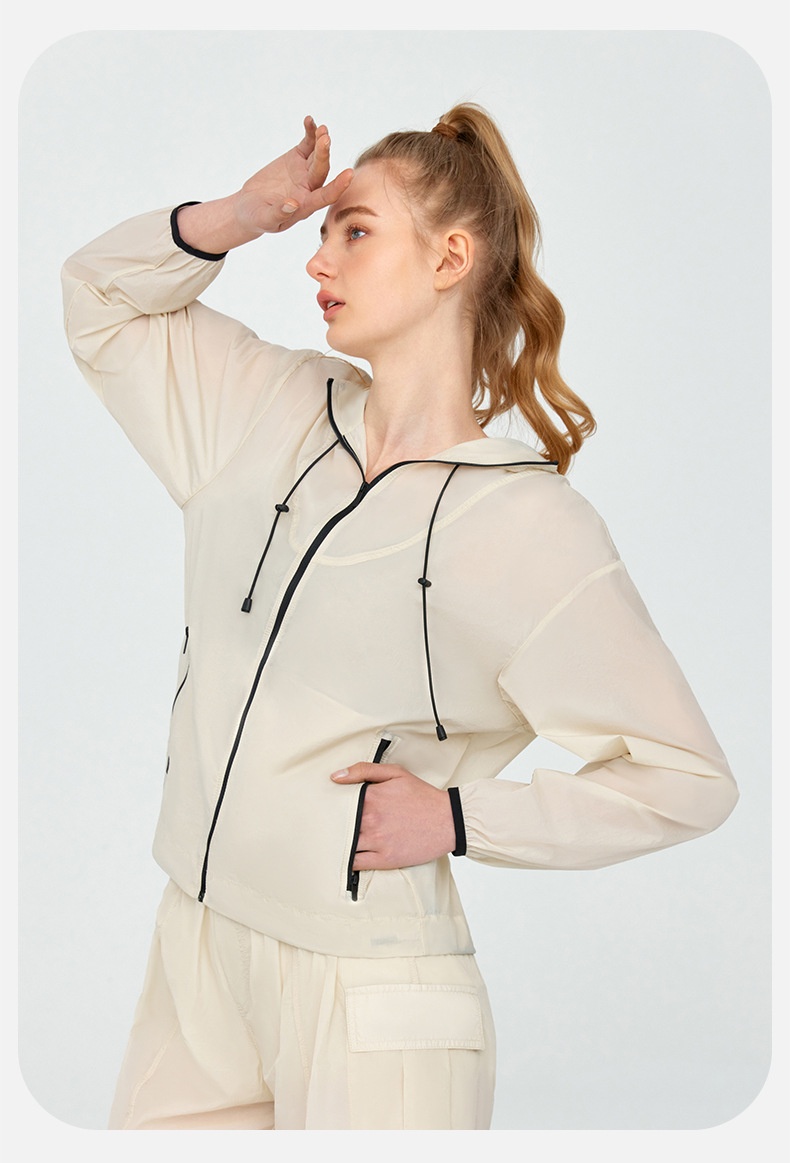 ActiveGo ActiveGo Giacca sportiva leggera da esterno, casual, con cappuccio, per yoga, da indossare in palestra e all'aperto_voghion.com