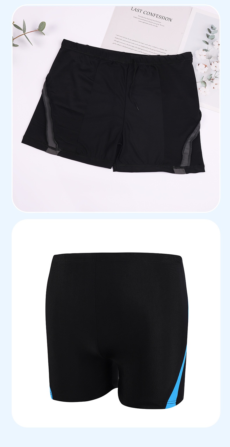 001 Neue, schlichte Badehose mit Seitenstreifen für heiße Quellen, bequem, atmungsaktiv, Boxershorts-Stil, schnelltrocknend, erfrischend, Großhandel für Erwachsene_voghion.com