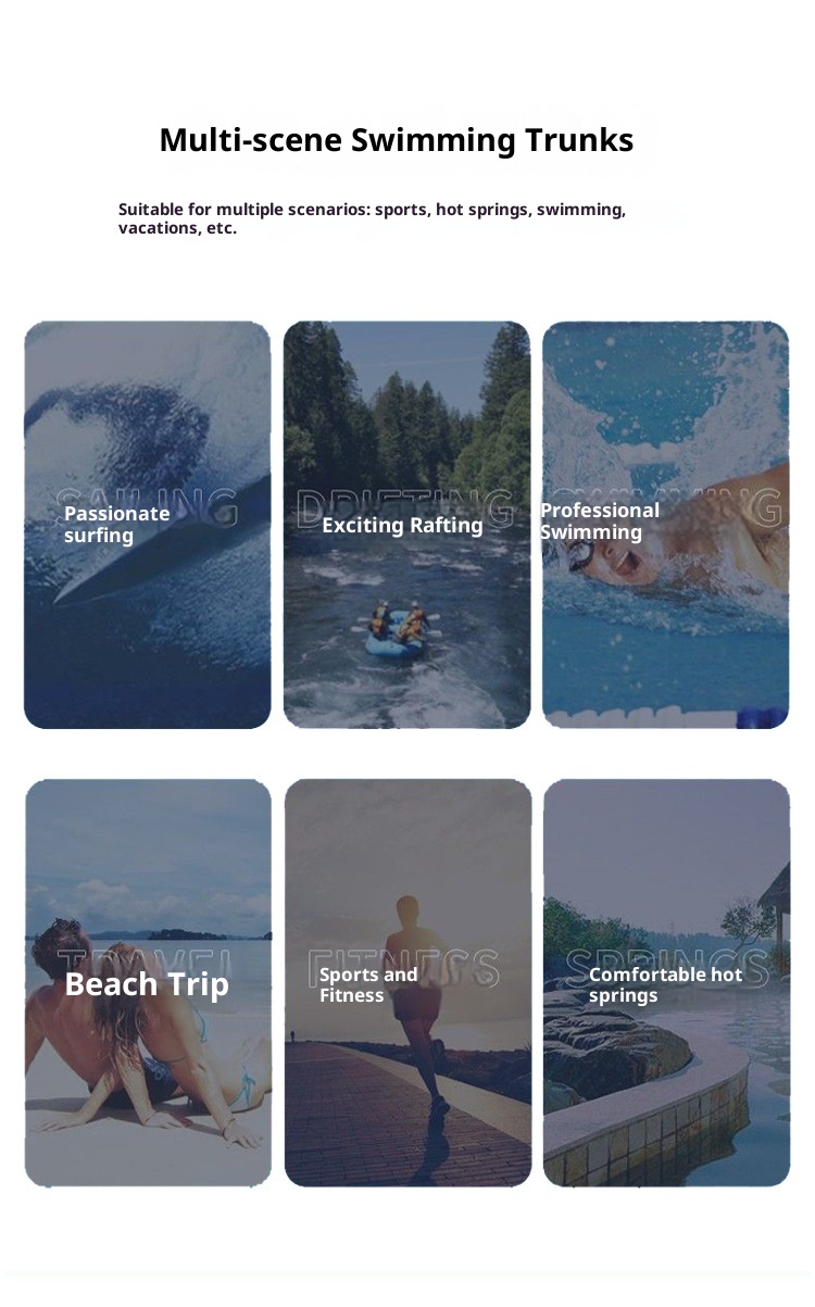 001 Men's Swimming Trunks Adult New Double Layer Anti-Embarrassment Professional Boxer Quick-Dry Fashion Loose High Elastic_voghion.com