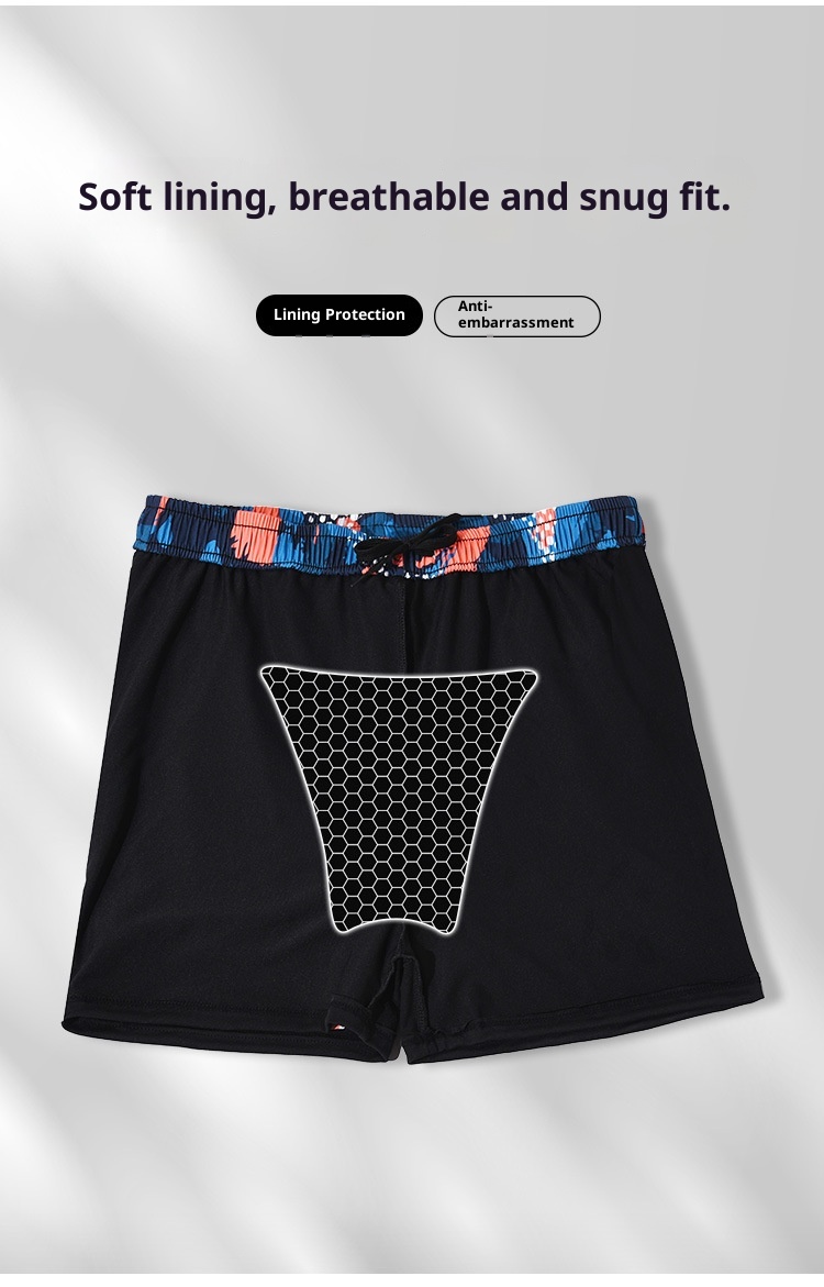 001 Neue, schnelltrocknende, doppellagige, bedruckte Badehose in Übergröße mit Anti-Peinlichkeits-Effekt – Professionelle Herren-Bademode_voghion.com