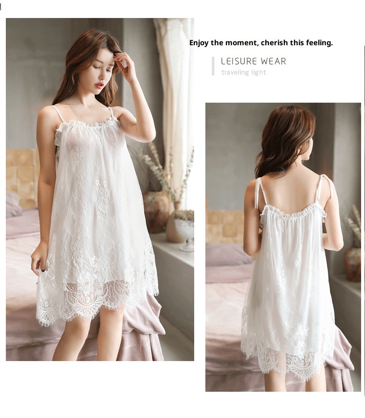 LuvBox Lingerie Sexy Canotta in Pizzo da Donna Tentazione Stuzzicante Abito Corto Passionale Schiena Trasparente Senza Decollo Taglie Forti_voghion.com