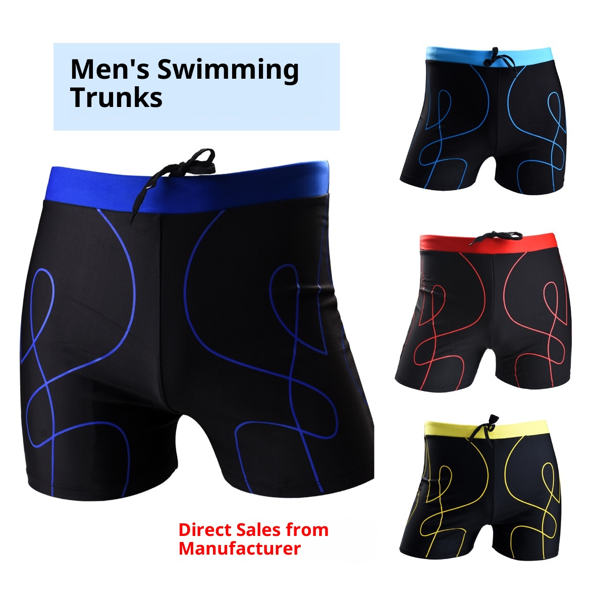 001 Neue Herren-Badehose für heiße Quellen, Nylon-Boxershorts, lockere Badehose in Übergröße, modische Badehose für Erwachsene, Schwimmbekleidung_voghion.com