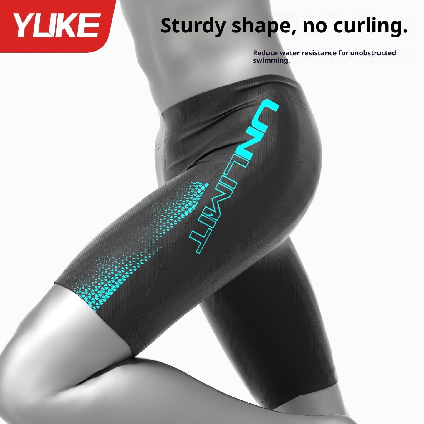 001 Men's 2025 New Professional Racing Five-Point Large Size Trunks Adult Anti-Embarrassment Swimming Training Gear_voghion.com