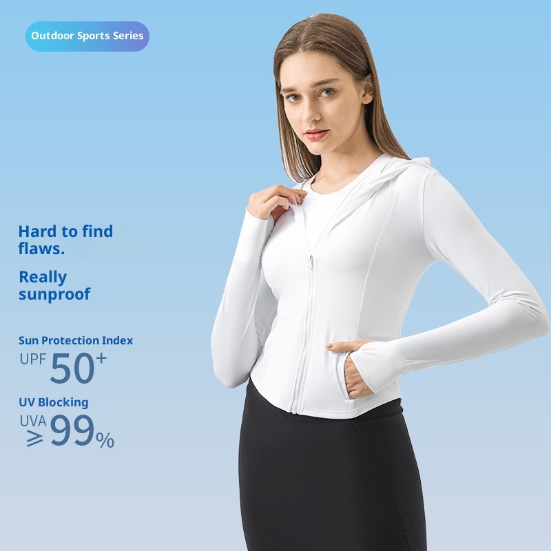 ActiveGo ActiveGo Estate Nuovo UPF50+ Leggero Traspirante Abbigliamento da Sole per Donna Protezione UV Giacca in Pelle Cappotto da Donna DSS095_voghion.com