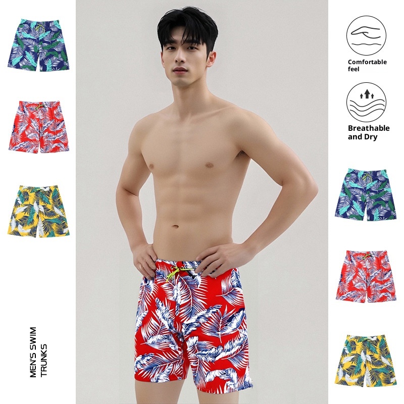 001 Bedruckte Boxershorts für Herren, modische Badehosen im Großhandelsstil, ideal für Strand und heiße Quellen, die peinliche Momente vermeiden_voghion.com